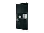 Matte Black and Glossy Black Office Cabinet, WxHxD 82x184x37 cm, EZFO58604
