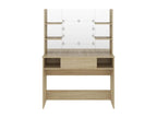 Makeup table with LED lighting, 100x40x135 cm, MDF Oak finish, CDSY46709