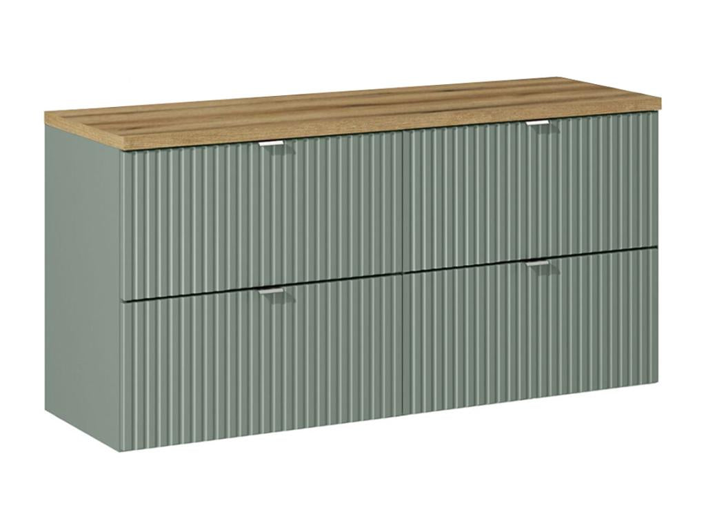 Dekonao Green and Wood 120cm Vanity Unit with 4 Drawers and Countertop WHYH64250
