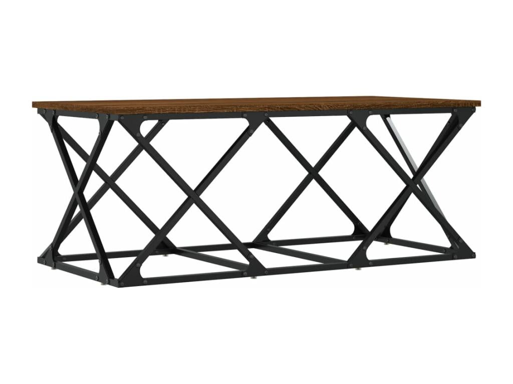 Coffee table in brown oak, 100x49x40 cm, engineered wood NCHM97418