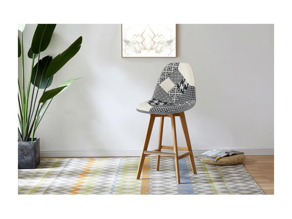 Nobellea - Bar stools in black Nobellea fabric with beech legs x2 UTSD11832