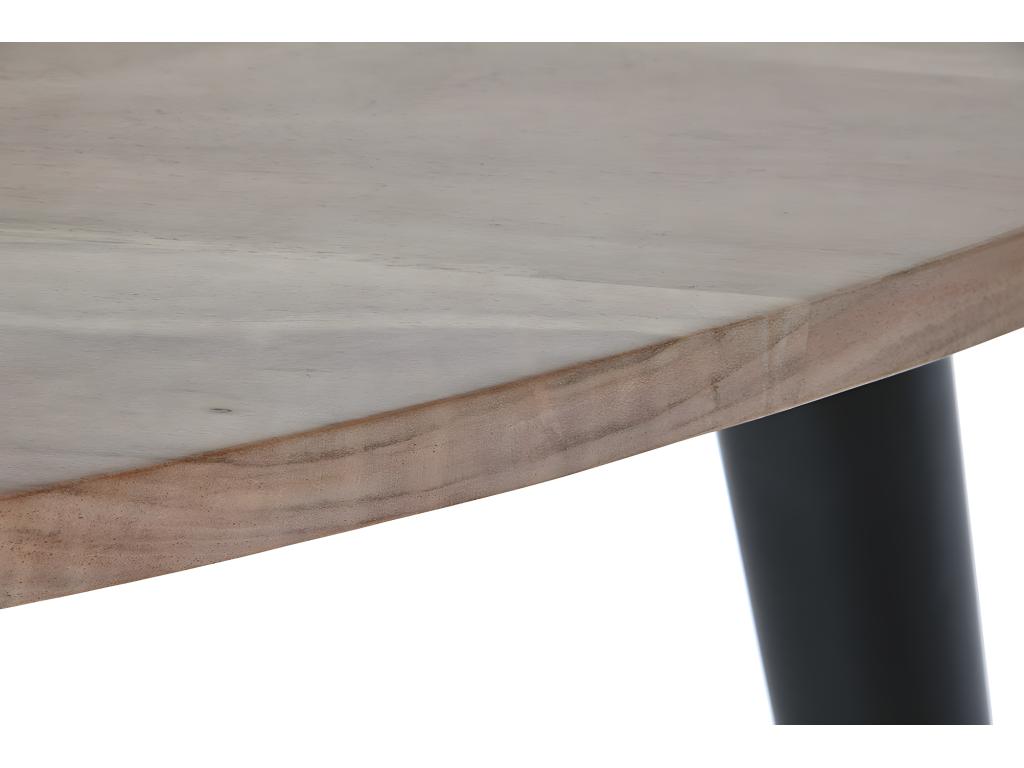 Dekonao coffee table/living room table in natural wood and black metal - length 90 x depth 90 x height 76 cm SLPO33445