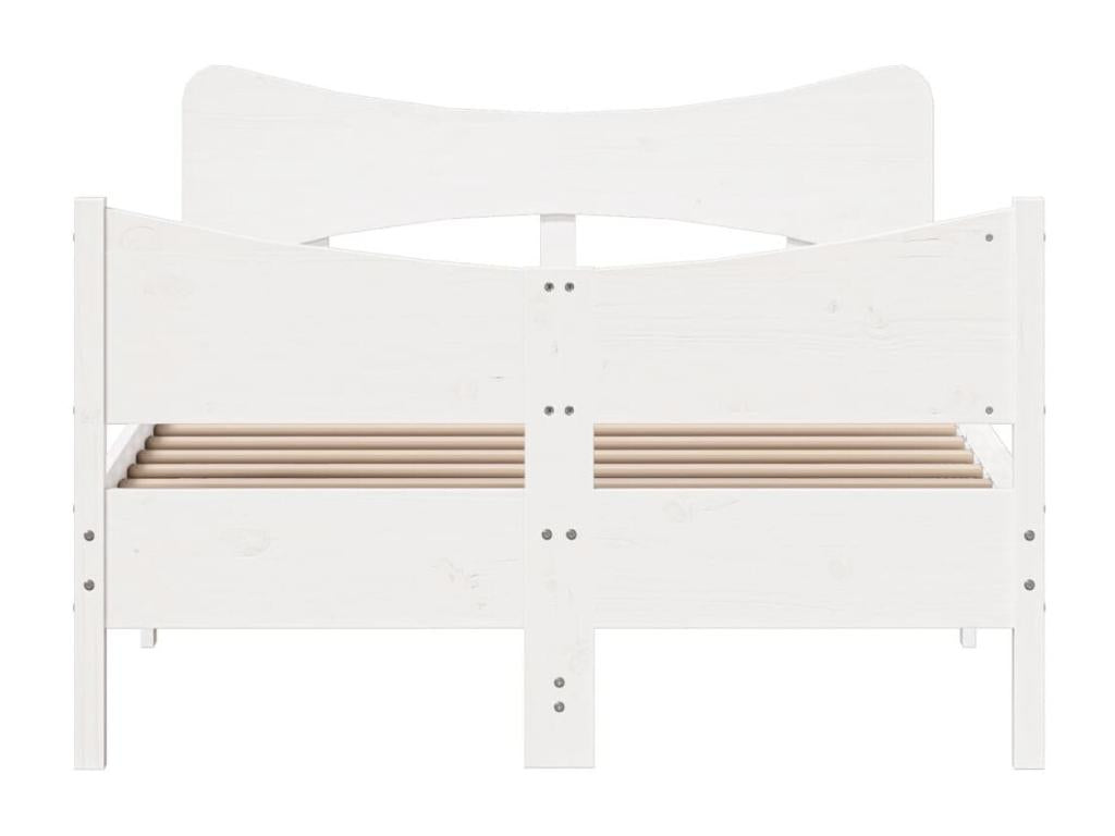 Bed frame without mattress, white, 120x200 cm, solid pine wood, AHYO44094