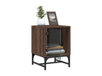 Bedside table with glass door in brown oak 35x37x50 KUYV19774