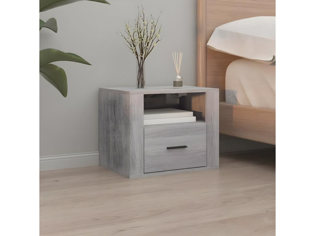 Nobellea 2-piece wall-mounted bedside tables, grey, 50x36x40 cm, YHOB35555