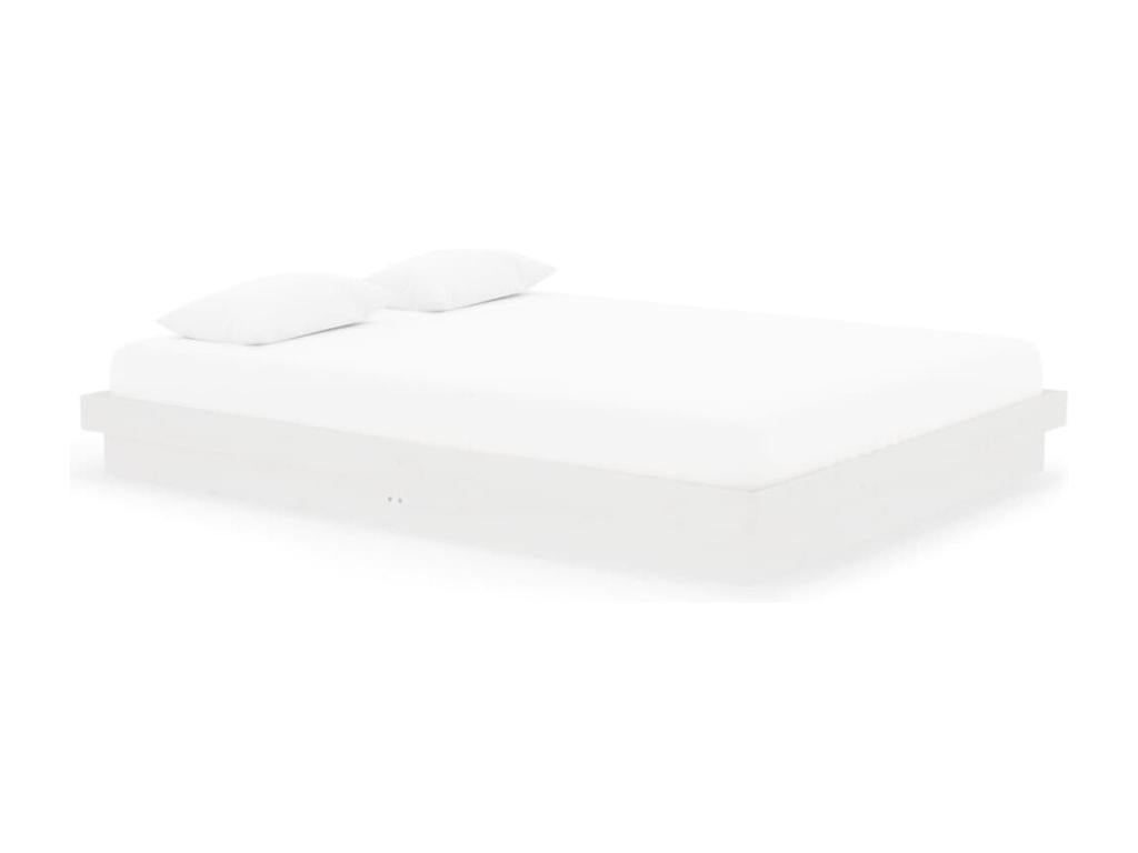 Bed frame without mattress, white, solid pine wood, AGYJ97119