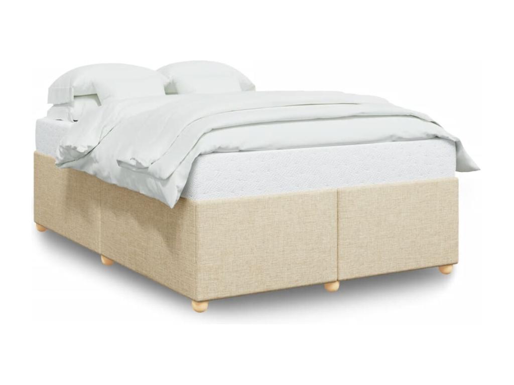 Bed frame without mattress, cream color, 160x200 cm, fabric DDGI31577