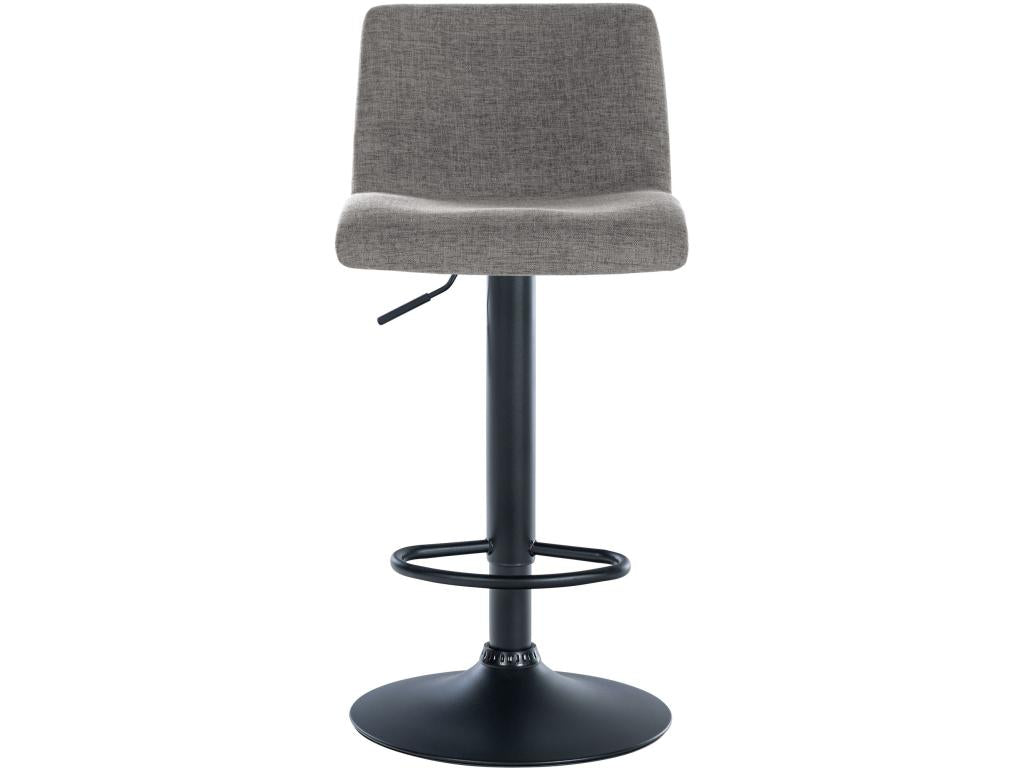 Bar stools - Fabric / Matte black metal - Light grey - Branford GICC90232