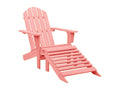 Dekonao garden chair with ottoman, solid fir wood, pink, TJEQ97593