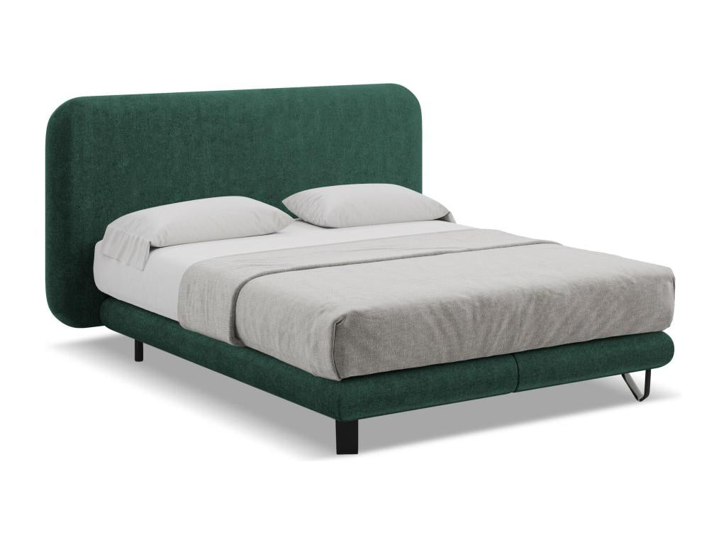 Upholstered bed with terry cloth mattress 180x200 - bottle green - Dekonao SABH68873