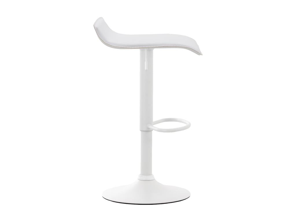 Set of 2 Bar Stools - Faux Leather / Metal - White - Dyn V2 PIOK86597