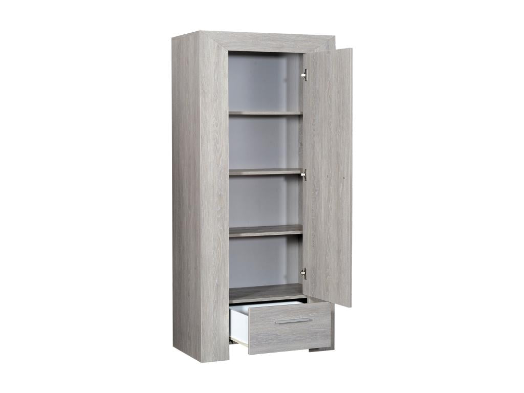Dekonao 80cm KBNG52435 1-Door 1-Drawer Storage Column in Grey Limed Oak Wood