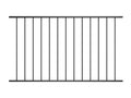 Powder-coated steel fence panel 1.7x1.25 m Black QNHH83531