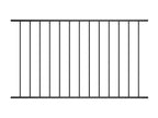 Powder-coated steel fence panel 1.7x1.25 m Black QNHH83531