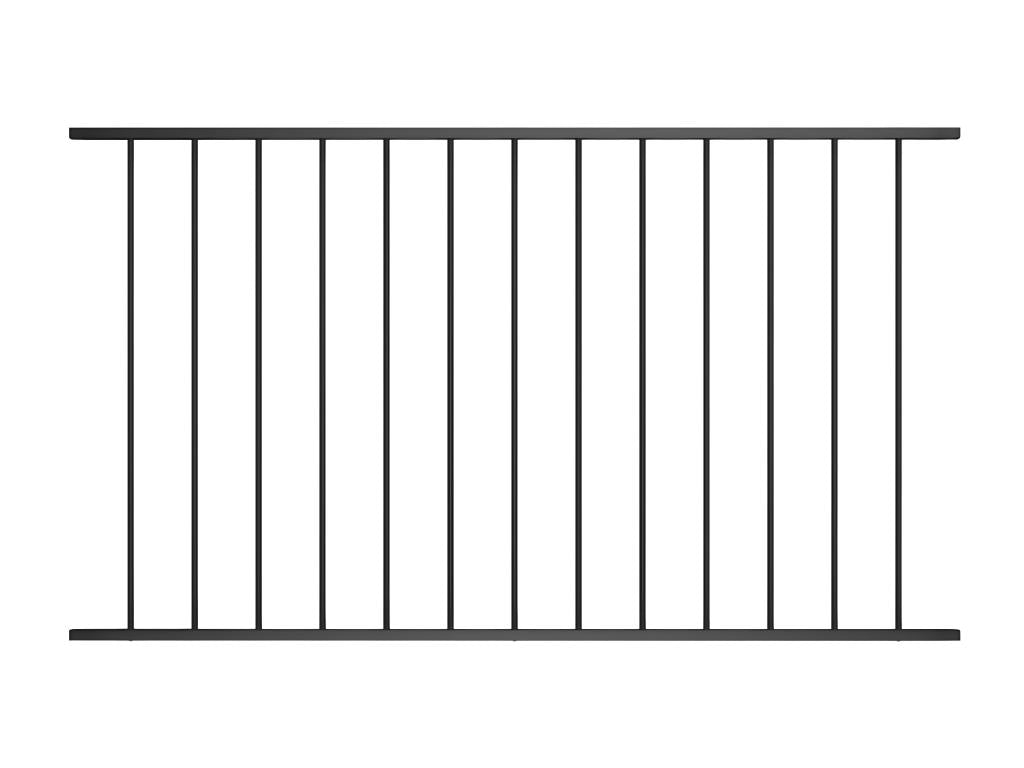 Powder-coated steel fence panel 1.7x1.25 m Black QNHH83531