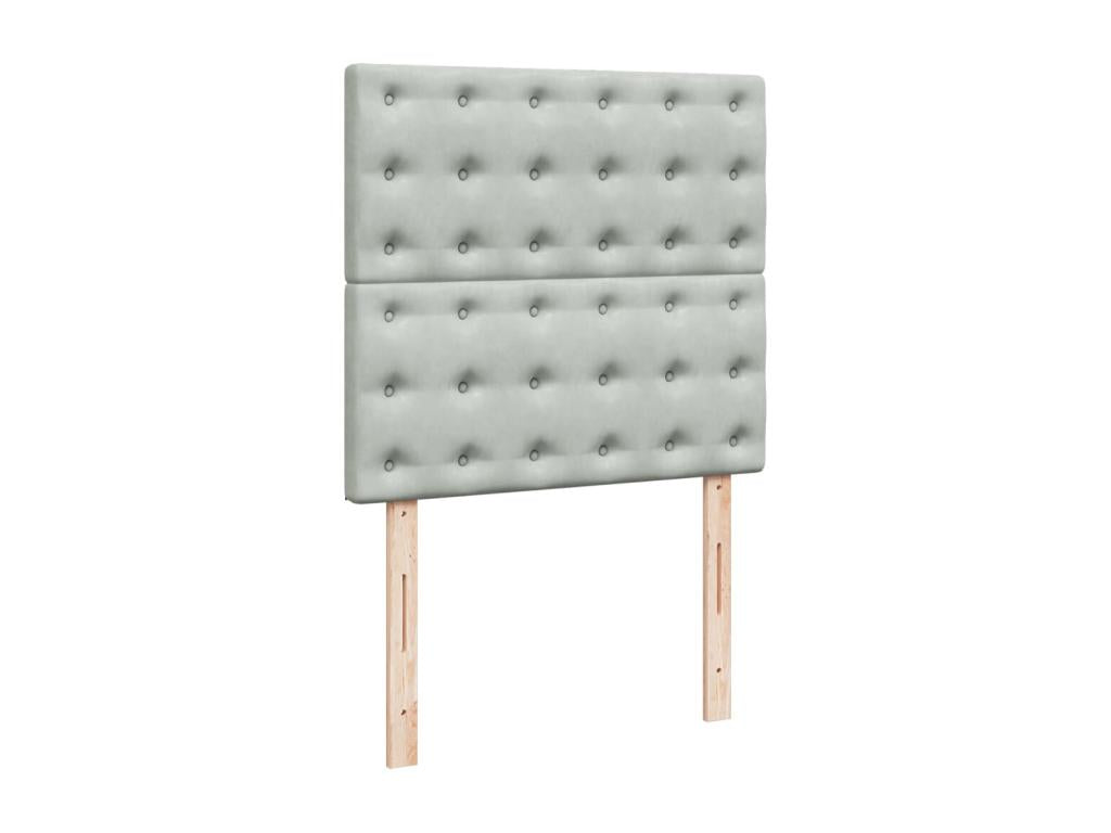 Dekonao bed base and mattress, light grey, 90x190 cm, velvet, BTUS49353