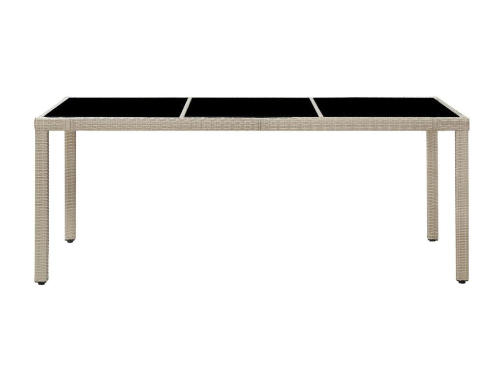 9-piece garden furniture set with cushions, woven resin, beige, TLIJ07231