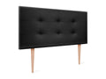 Dekonao Faux Leather Upholstered Headboard 95x115cm with Legs for 90cm Beds - Black DZFC84640