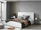Nobellea Luxury Upholstered Bed in Faux Leather - White - 140x200cm - Storage Compartment Version HIKN62610