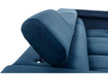 Corner sofa bed - Nobellea - in luxury fabric, 5-seater, BLUE and GREY, left-hand corner (front view) PASB89578