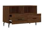 Brown Oak TV Stand 80x36x50 cm Engineered Wood QKSV13464
