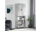High sideboard, concrete grey, 69.5x34x180 cm, engineered wood, HGGF38696