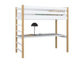 Wooden loft bed - with desk N01 White / Natural Oak 100x180 PEPY03735