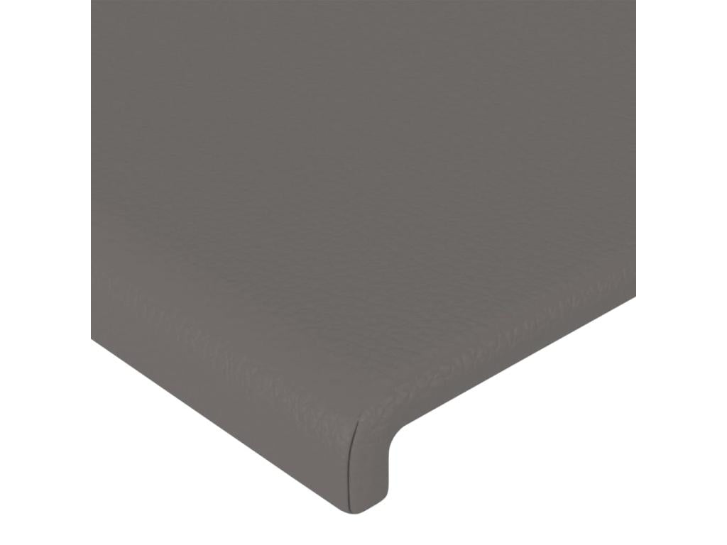 LED Headboard Grey 144x5x118/128 cm Faux Leather RVWZ56733