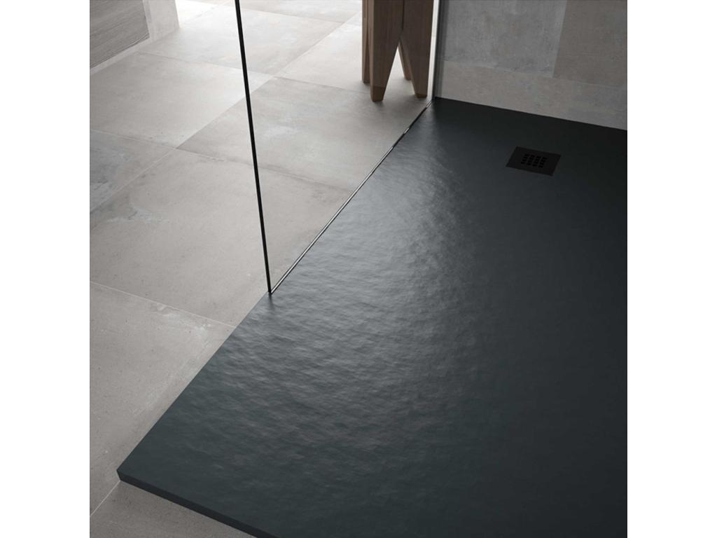 Shower tray 70x180 cm Dekonao line Extra Thin Anthracite color Made of Synthetic Resin and Marble Powder With Free Drain WHUV01407
