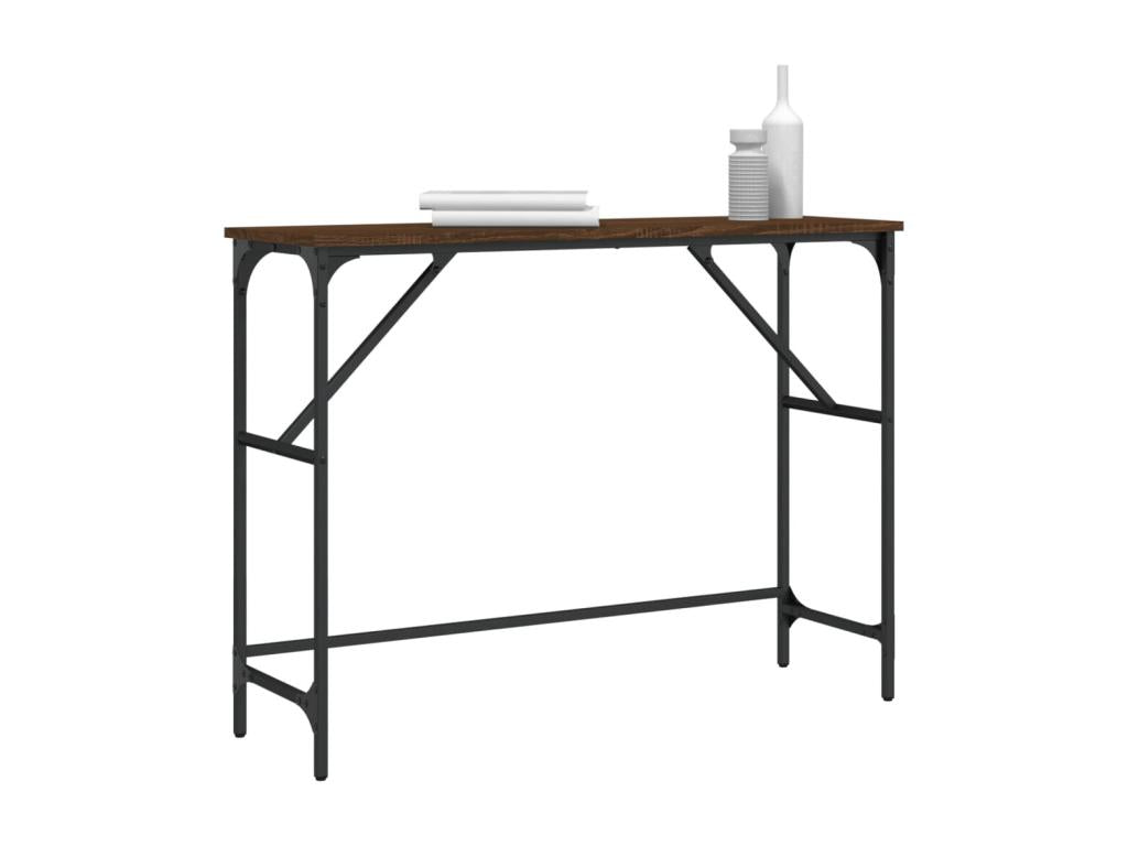 Brown oak console table 100x32x75 engineered wood TZYP60054