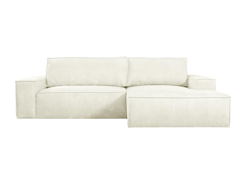 Nobellea YONC21054 White Corduroy Right-Hand Corner Sofa Bed