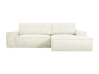 Nobellea YONC21054 White Corduroy Right-Hand Corner Sofa Bed