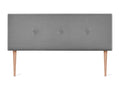 Dekonao Smooth Fabric Headboard with Buttons 145x105cm with Legs for 135/140cm Beds - Grey XODO68553