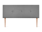 Dekonao Smooth Fabric Headboard with Buttons 145x105cm with Legs for 135/140cm Beds - Grey XODO68553