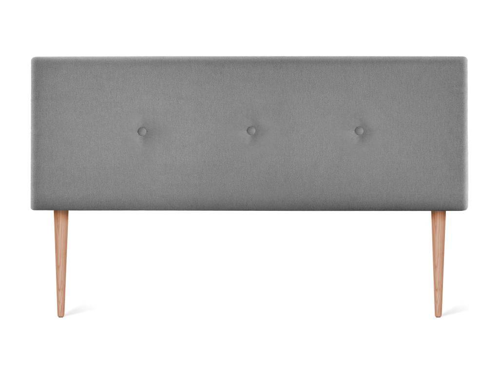Dekonao Smooth Fabric Headboard with Buttons 145x105cm with Legs for 135/140cm Beds - Grey XODO68553