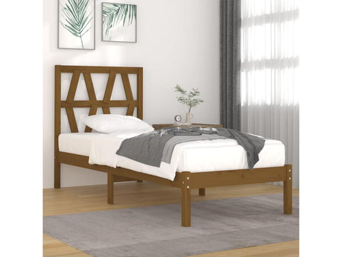 Honey Brown Bed Frame Solid Pine Wood 100x200 cm ZVLD16538