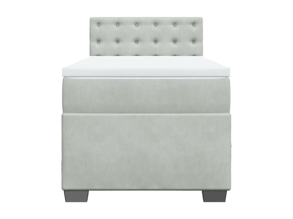 Dekonao bed base and mattress, light grey, 80x200 cm, velvet, MHZU48438