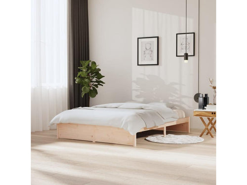 Bed frame without mattress, solid wood, 150x200 cm, YOKY30449