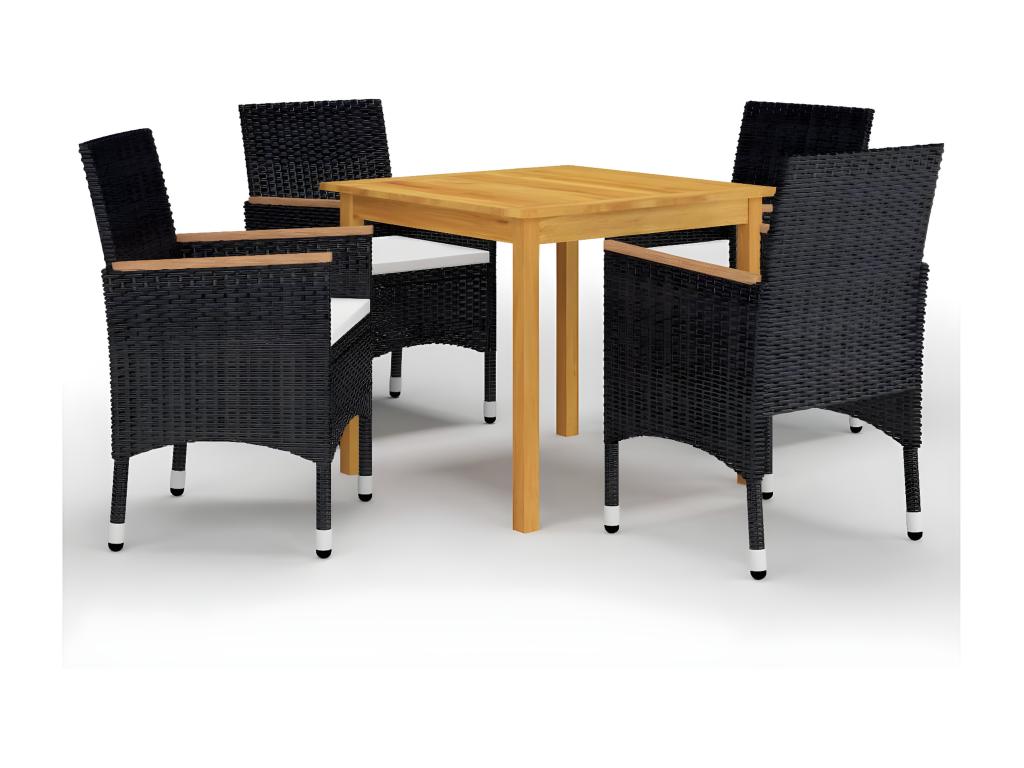 5-piece garden dining set, black, 66 IWKR57414