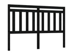 Black Headboard 146x4x100 cm Solid Pine Wood SFCR39173