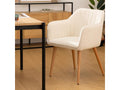 Set of 2 armchairs in white fabric with natural wood legs - Length 57 x Depth 60 x Height 83.5 cm LXKX88893