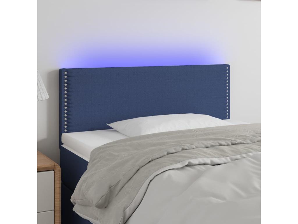 Blue LED Headboard 100x5x78/88 cm Fabric QDLZ79055