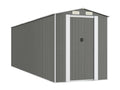 Light Grey Garden Shed 192x606x223 Galvanized Steel FGBB68978