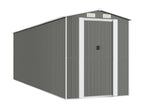 Light Grey Garden Shed 192x606x223 Galvanized Steel FGBB68978