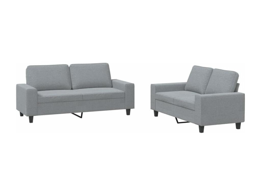 2-piece light grey fabric sofa set OYBF84582