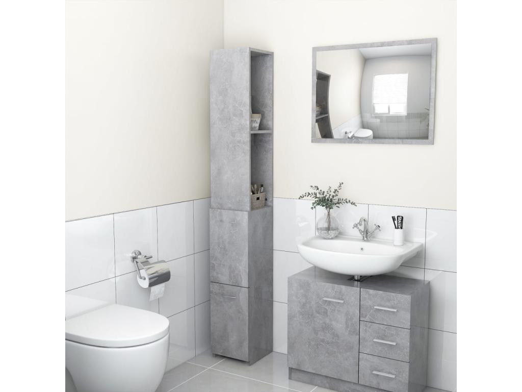 Bathroom cabinet, concrete grey, 25x25x170 CZEP30366