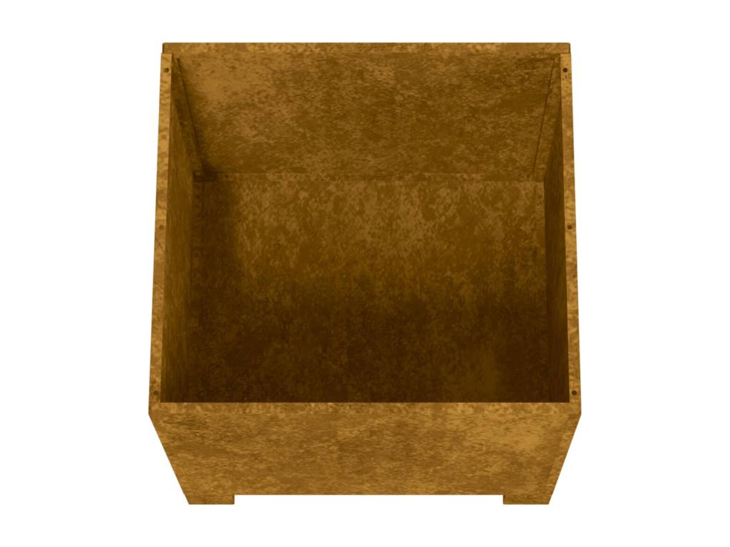 Planter with feet, rusted finish, 42x40x43 cm, Corten steel, XNQD62021