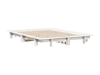Bed frame without mattress, white, 150x200 cm, solid pine wood, GPLE84598