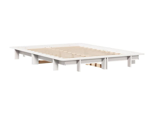 Bed frame without mattress, white, 150x200 cm, solid pine wood, GPLE84598