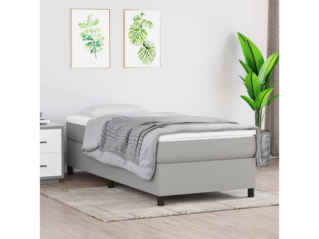 Nobellea bed base, light grey, 90x190 cm, fabric NVSC59538